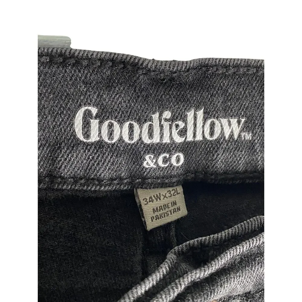 Goodfellow & Co Black Gray Straight Jeans Mens 31x31 Capsule Minimalist Stretch